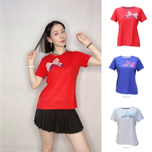 日本正品代购STC圣克里斯托弗羽毛球网球服短袖运动速干衣女款