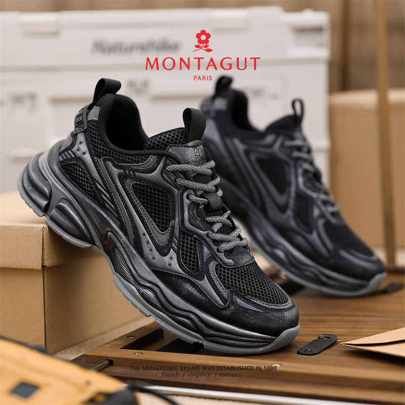 梦特娇官方旗舰增高休闲运动鞋男
