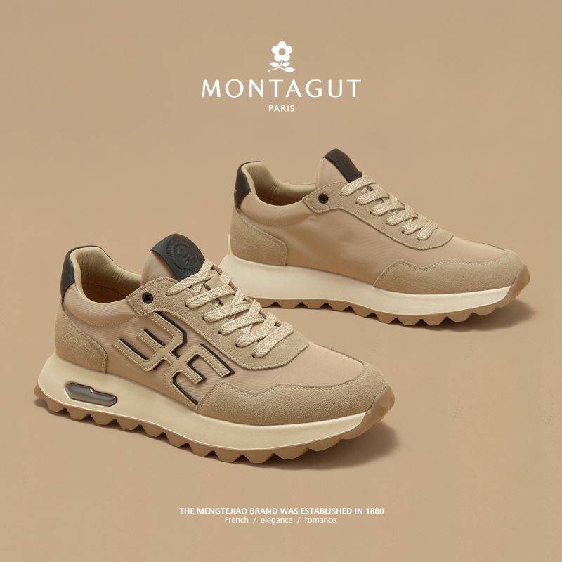 梦特娇官方旗舰真皮休闲运动鞋男