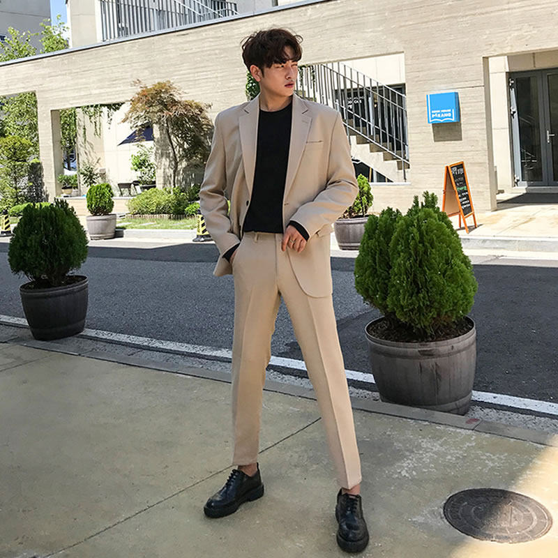 [BROKEN CODE WELFARE] BLAZER MENS KOREAN VERSION OF THE TIDE MENS SUIT SUIT CASUAL BRITISH STYLE YOUNG HANDSOME