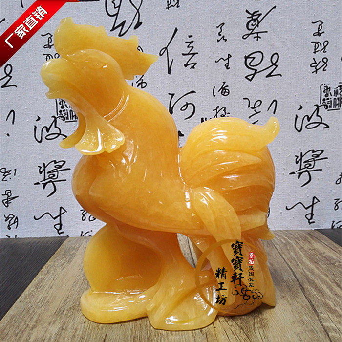 公鸡十二生肖玉石居家风水吉祥物