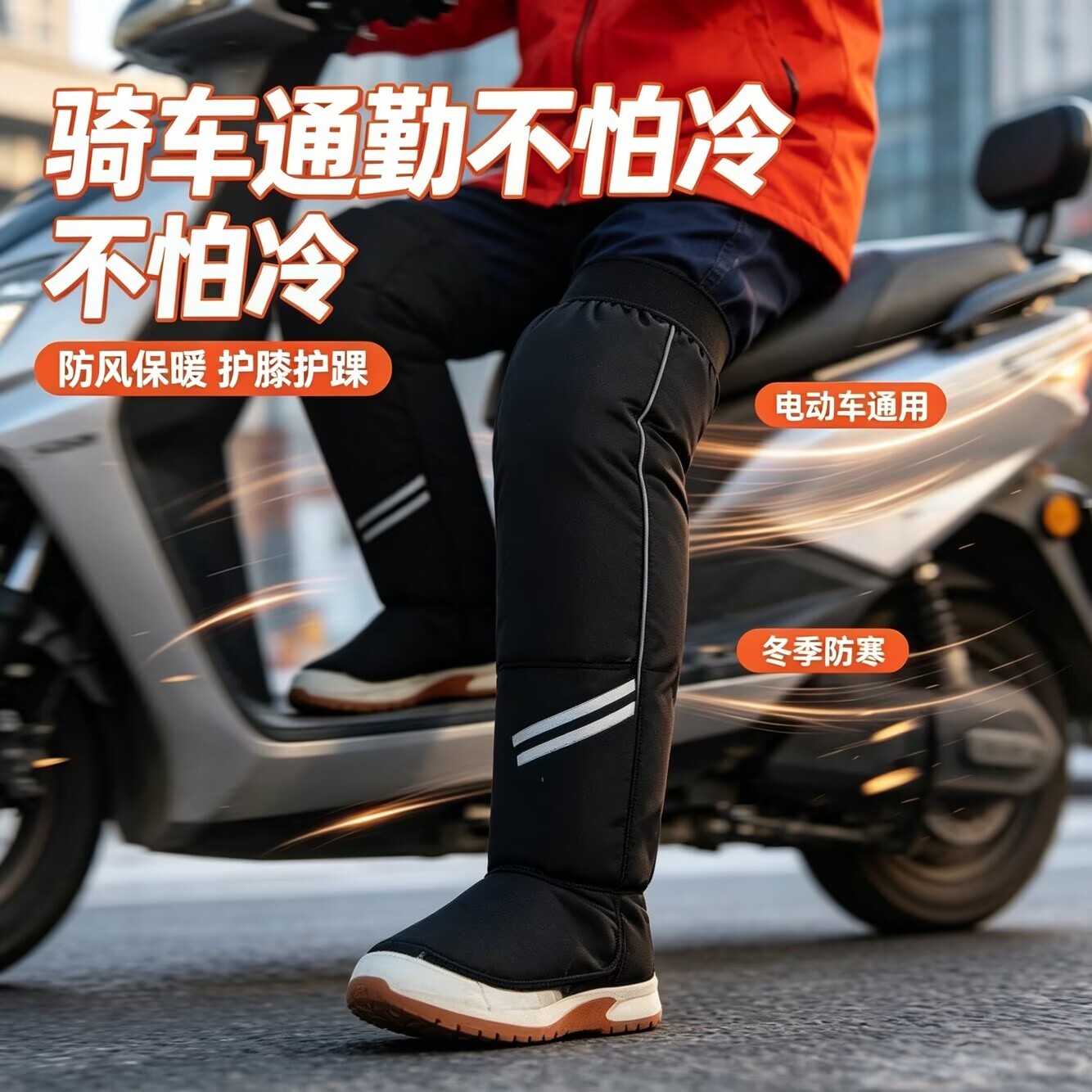 电动车护膝冬季加厚全包护腿护踝护脚面防水防风电瓶车骑行保暖