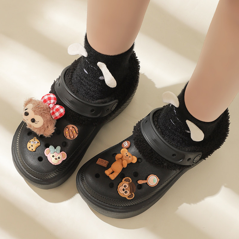 适配crocs卡洛驰鞋内胆鞋花黑色