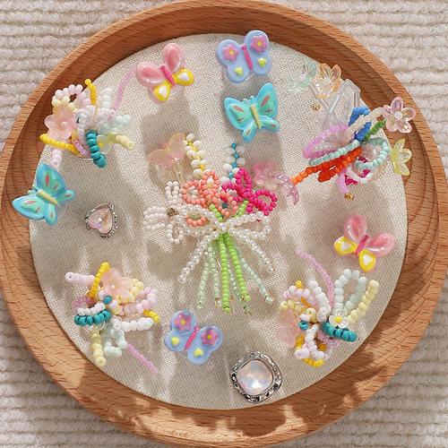 crocs多巴胺3d立体串珠蝴蝶卡扣