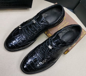 鳄鱼皮男鞋 皮鞋 真皮休闲春秋透气男士 英伦韩版 新款 商务正装
