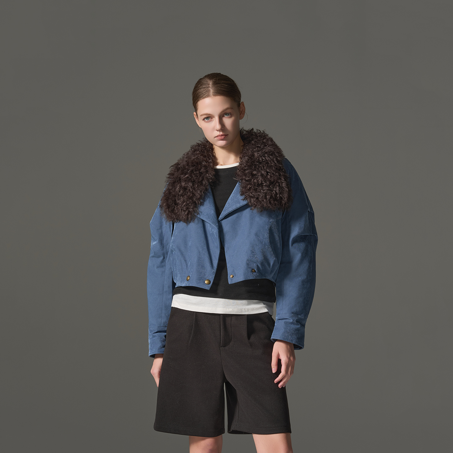 GHJOD90白鹅绒皮草羽绒派克服女