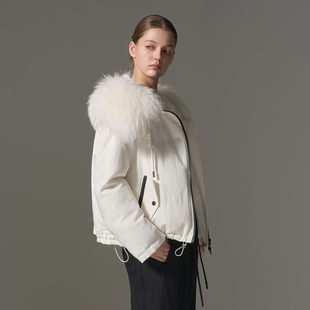 奢牌品质＿原创设计90白鹅绒羽绒派克服大衣外套女 限量特价