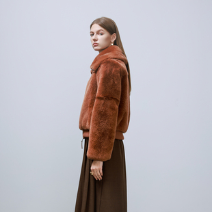 进口雷克斯獭兔毛可立可翻领皮草外套女 Anna兔兔 GHJOD studio