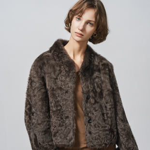 GHJOD 轻奢0压感天然软黄金小湖羊皮毛一体老钱风皮草外套 studio