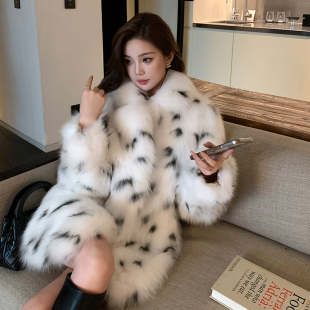 新款 2025年冬季 小奶豹进口整皮狐狸毛皮草外套女年轻款 米贝拉