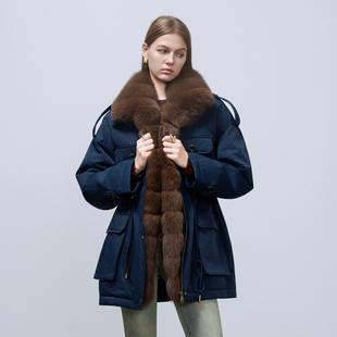 奢牌品质可拆卸狐狸毛领90白鹅绒服外套女 雪域狐歌 GHJOD studio