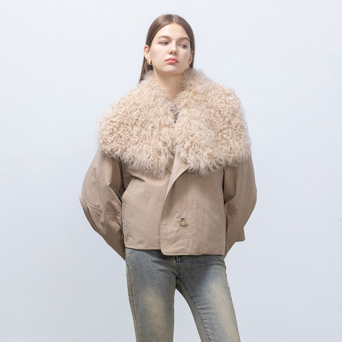 GHJOD宽松短款90白鹅绒羽绒服女