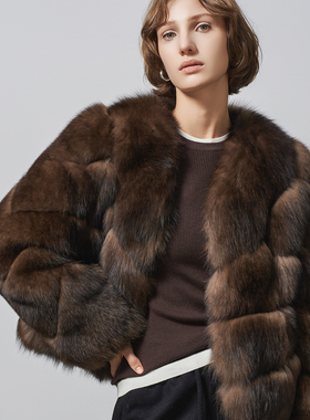GHJOD studio 缪斯女神 sagafurs狐狸毛背毛极简显瘦皮草外套新款