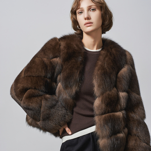 GHJOD studio 缪斯女神 sagafurs狐狸毛背毛极简显瘦皮草外套新款