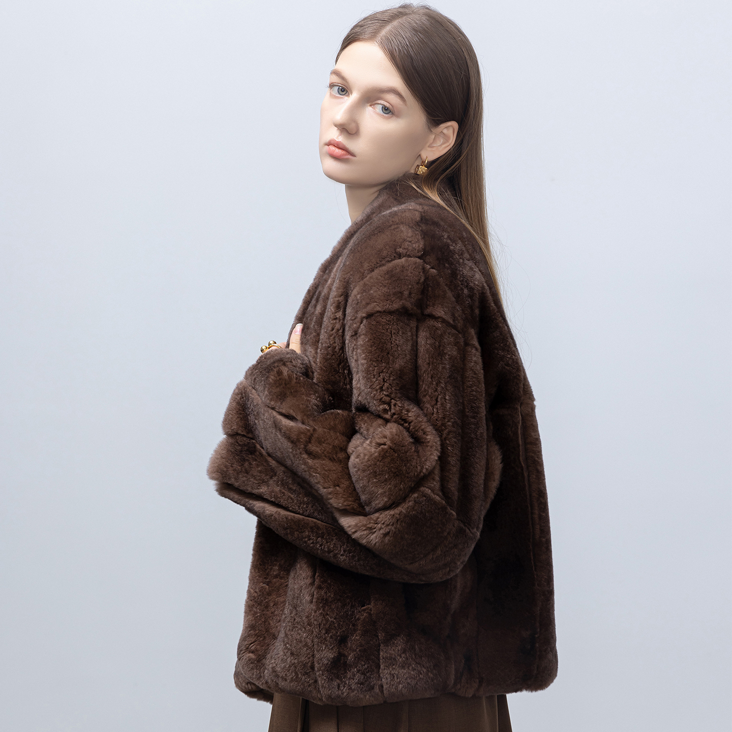 GHJOD冬季新款保暖时尚皮草外套