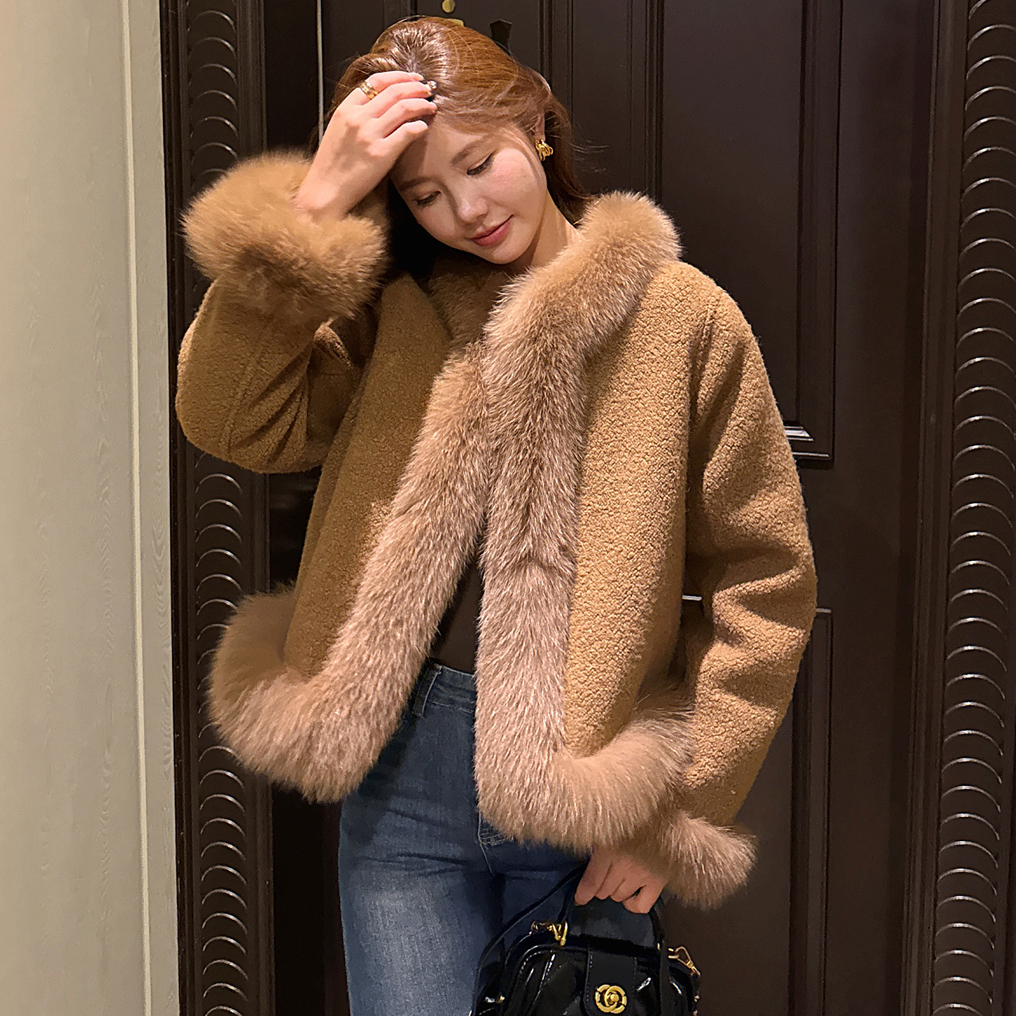 GHJOD2025冬季新款羽绒皮草外套