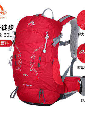 艾王30L户外运动休闲大容量多功能旅行登山徒步女防泼水双肩包男
