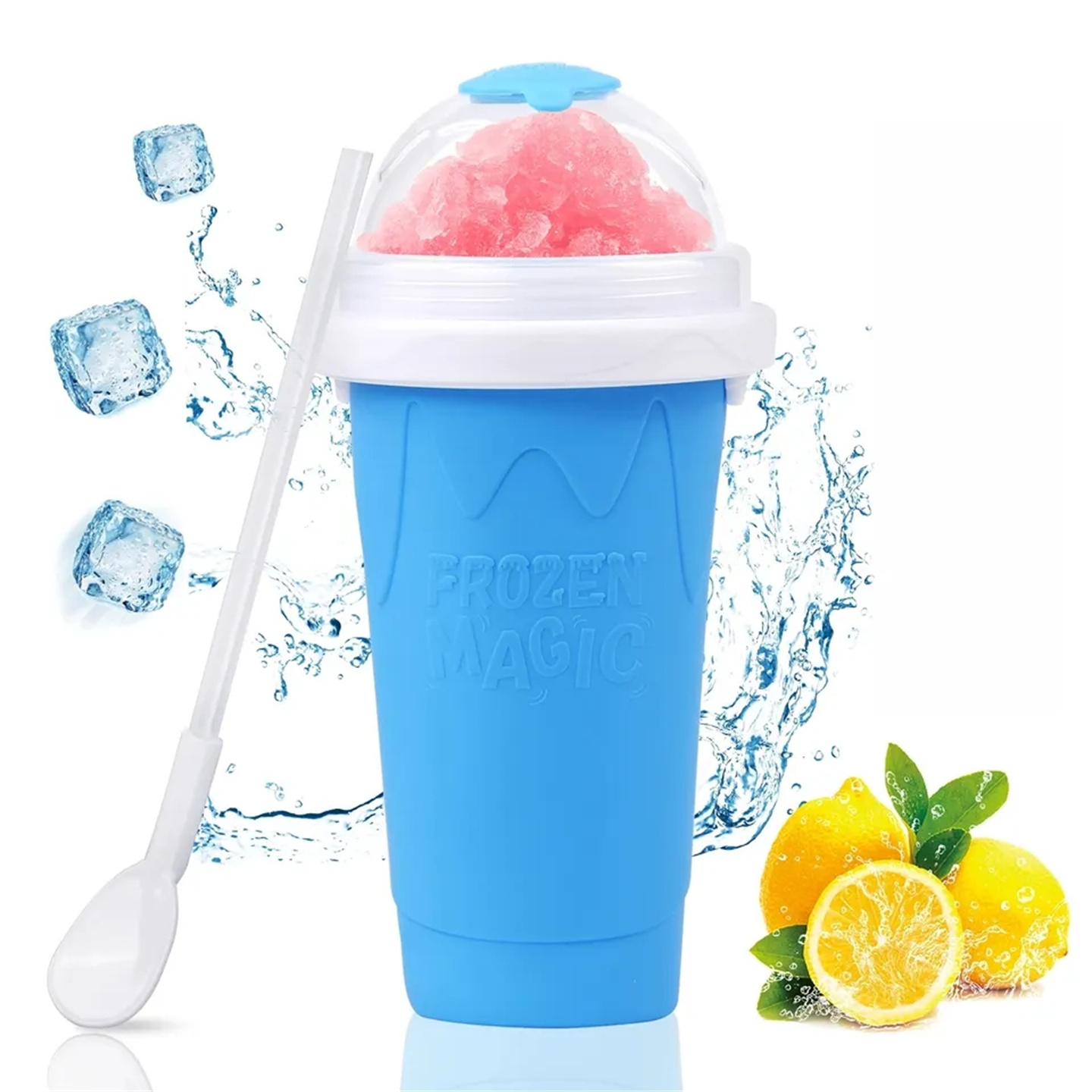 网红夏日制冷杯捏捏自制沙冰碎冰杯摇摇冰沙杯 slushy maker cup