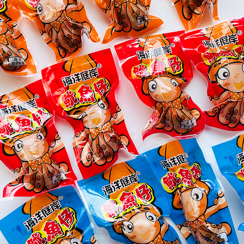 网红烟台鱿鱼仔满籽香辣烧烤味碳烤墨鱼仔带籽即食海鲜零食小包装