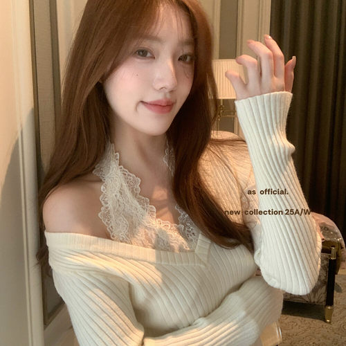 AS正品十三行假两件针织衫小衫