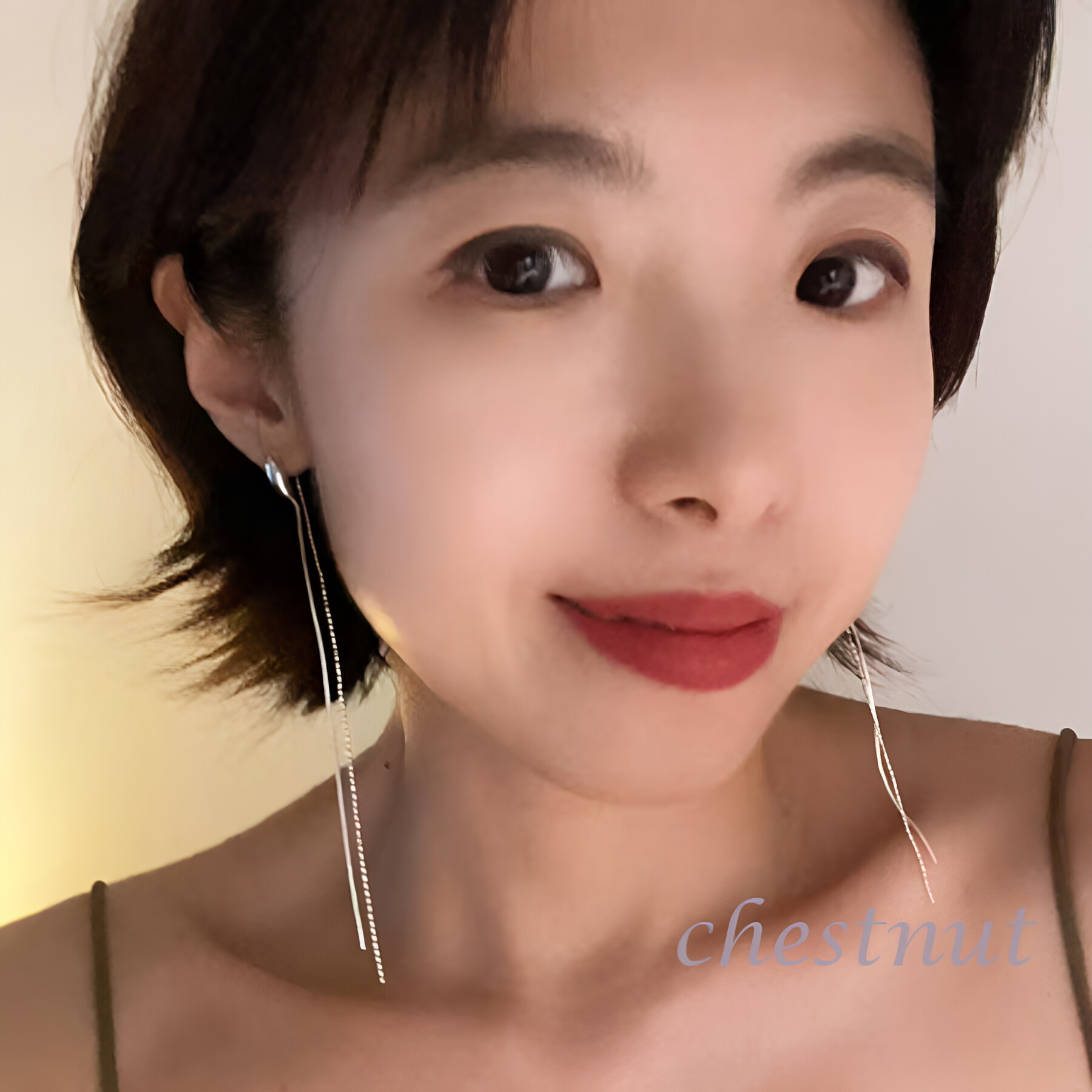 韩版极简双链条银色长款耳坠气质高级感流苏耳饰圆脸显瘦温柔百搭