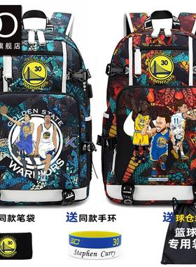 2024龙年库里球星双肩包NBA勇士汤普森格林篮球印花背包夜光书包
