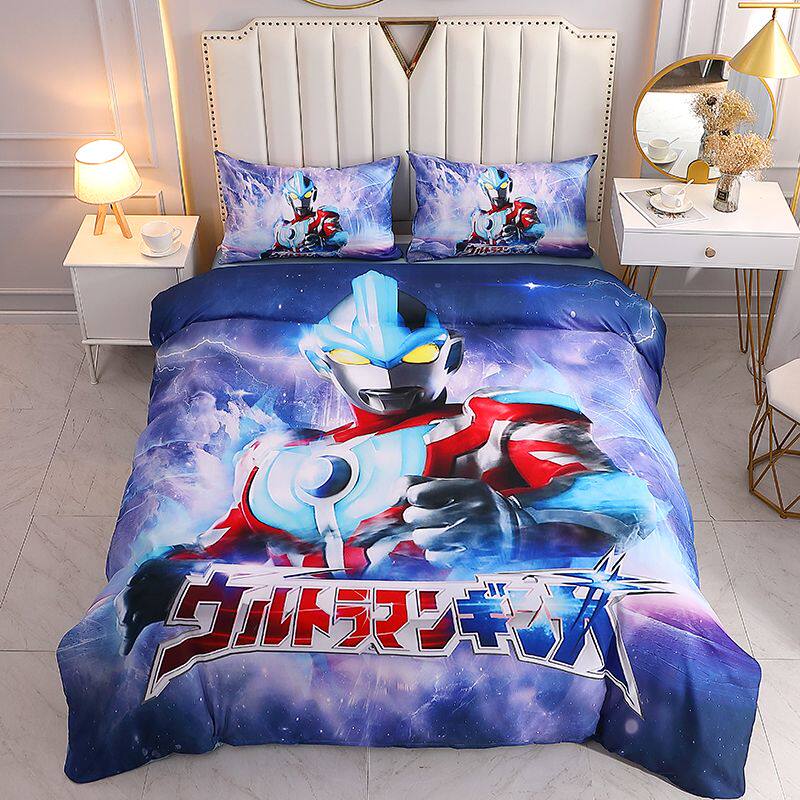 2025奥特曼卡通家居四件套儿童男可爱被套单人学生宿舍被套床单三
