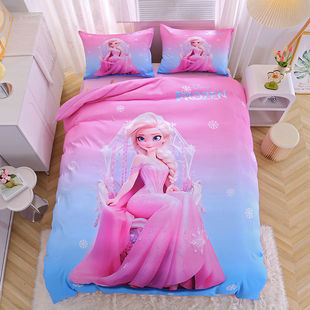 2024儿童艾莎公主四件套少女心三件套学生床上用品床笠床单被套女