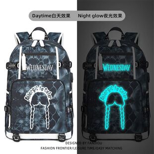 2024星期三书包女小学生三到六年级初中wednesday双肩背包亚当斯