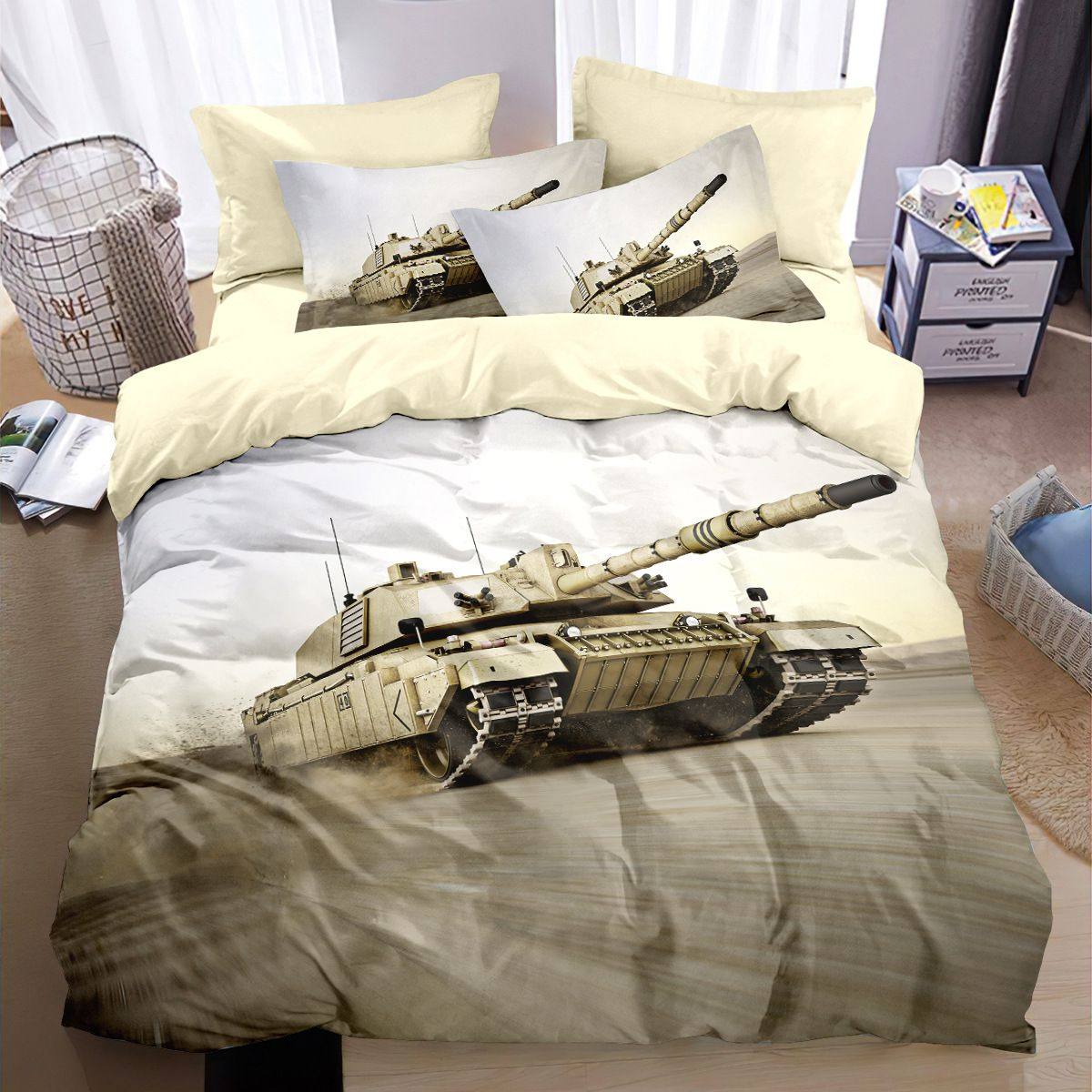 2025迷彩风纯棉四件套坦克军训学生床上用品寝室全棉1.2m床单三件