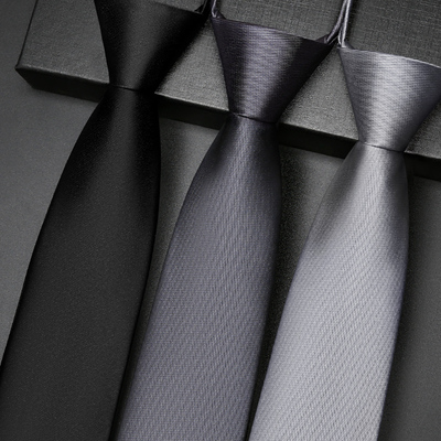 高档领带男士黑色免打结正装商务