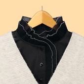 假领子新款 黑色雪纺内搭假领花边立领多功能打底秋冬毛衣装 饰衣领