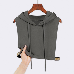 假领子百搭女高档卫衣连帽假领内搭毛衣打底假衣领红色秋冬装饰领