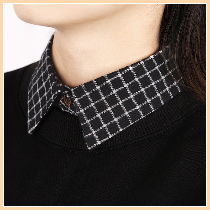 黑白格假领子女百搭假领假衬衣领