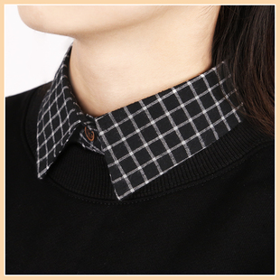 黑白格假领子女百搭假领假衬衣领多功能衬衫 饰配毛衣秋冬潮 假领装
