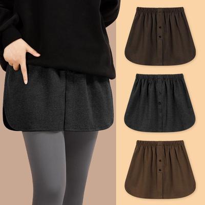 打底下摆秋冬大码毛呢短裙遮屁股