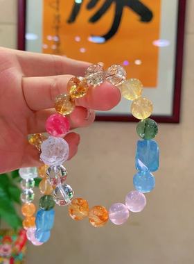 天然水晶手链女款多宝手串男款手链饰品礼物送女友闺蜜生日礼物