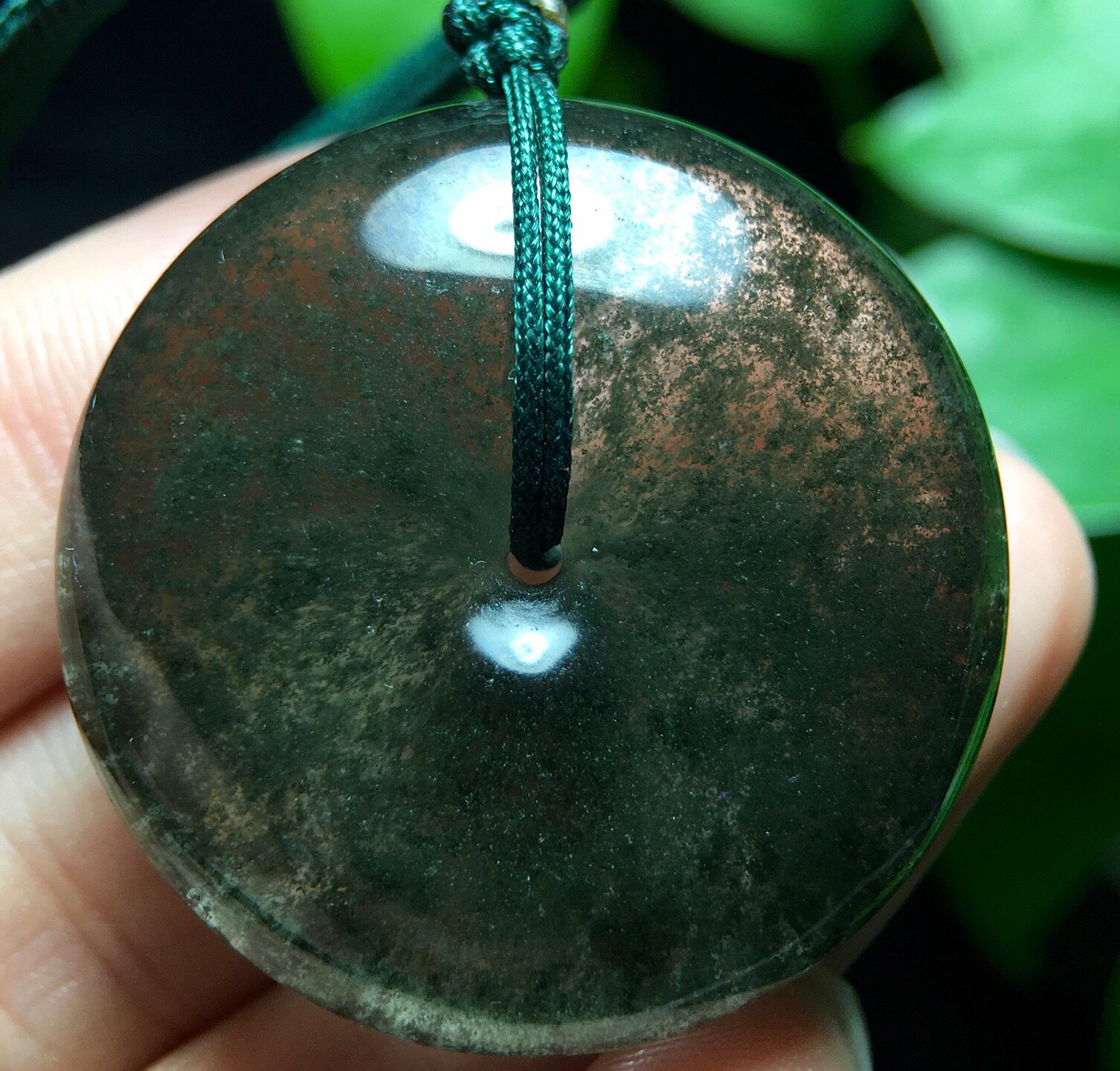 正品天然绿幽灵平安扣吊坠男女款项链毛衣链挂件礼物大气上档次