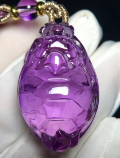 正品 天然紫水晶龙龟吊坠镶嵌紫水晶龙龟项链送女友闺蜜礼物