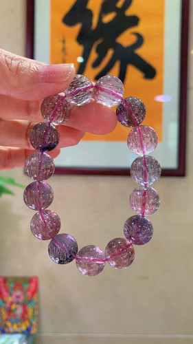 一念七宝正品天然巴西进口黑加伦紫发超七单圈手链手链男女款新款