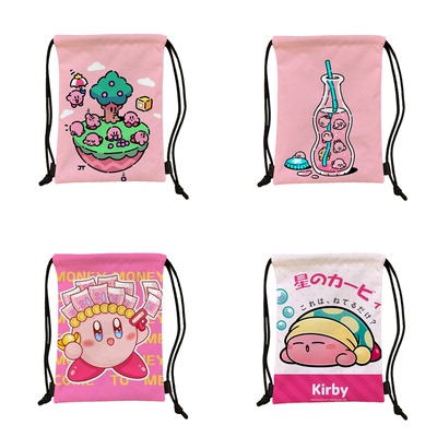 卡通新款高颜值星之卡比双肩收纳袋防水运动时尚大容量篮球包