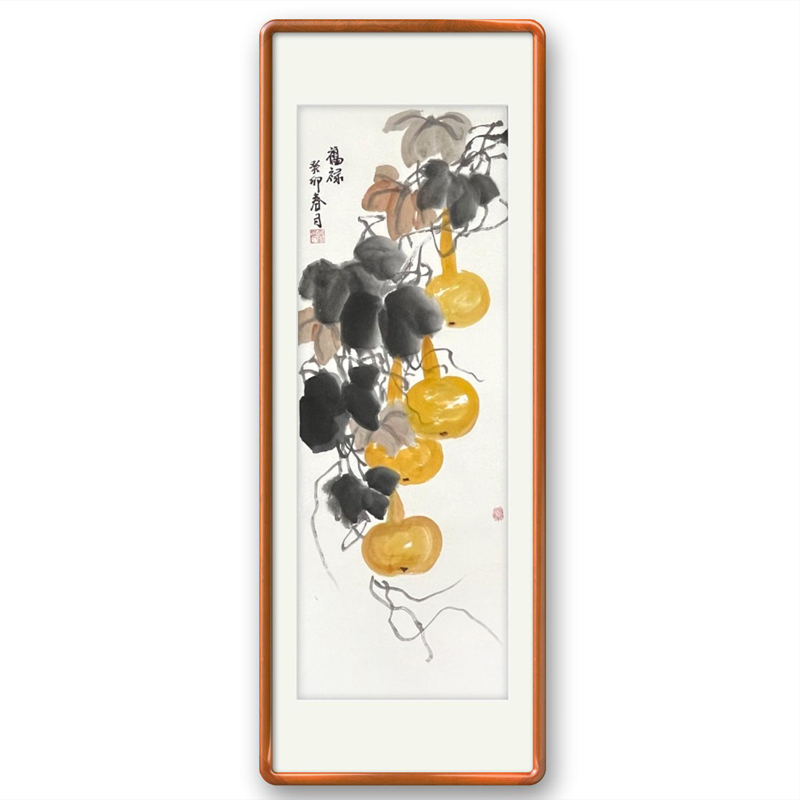 手绘中式国画葫芦写意水墨画