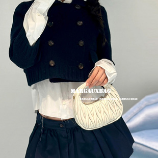 缪家小羊皮褶皱hobo手提包MIU手拎包斜挎包女士包包小号wander