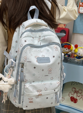 学院风书包女生初中生2025新款高中学生轻便减负小学生背包双肩包