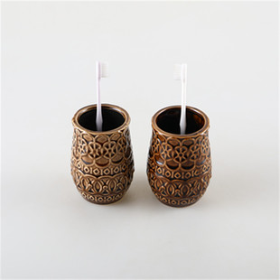 攻略创意陶瓷漱口杯子个性 装 仿古洗漱杯民宿酒店牙杯情侣家用牙缸