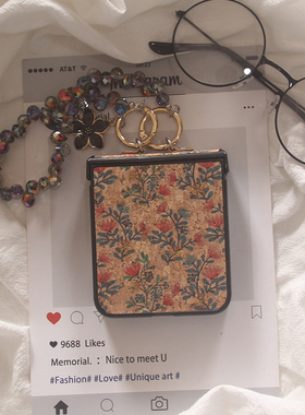 轻奢复古花朵适用三星Zflip7手机壳zflip6折叠屏全包壳zflip4/3创意个性zflip7 fe男女款zflip5保护套w23flip