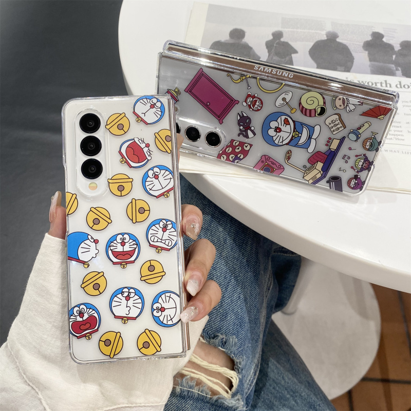 ins日韩卡通蓝胖子适用三星galaxyzfold5手机壳ZFold3创意个性zfold4外壳zfold2折叠屏w22保护套w24套W21硬壳
