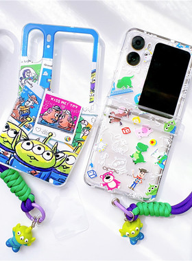 卡通玩具总动员OPPOFindN3Flip手机壳新款oppo折叠屏n2flip创意个性手链N3 Flip壳带铰链findn2flip套