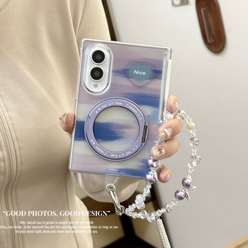 适用三星GalaxyZFold8手机壳ins渲染nice折叠屏ZFold7保护套ZFold5/6双面壳旋转360支架套ZFold8 Ultra防摔壳