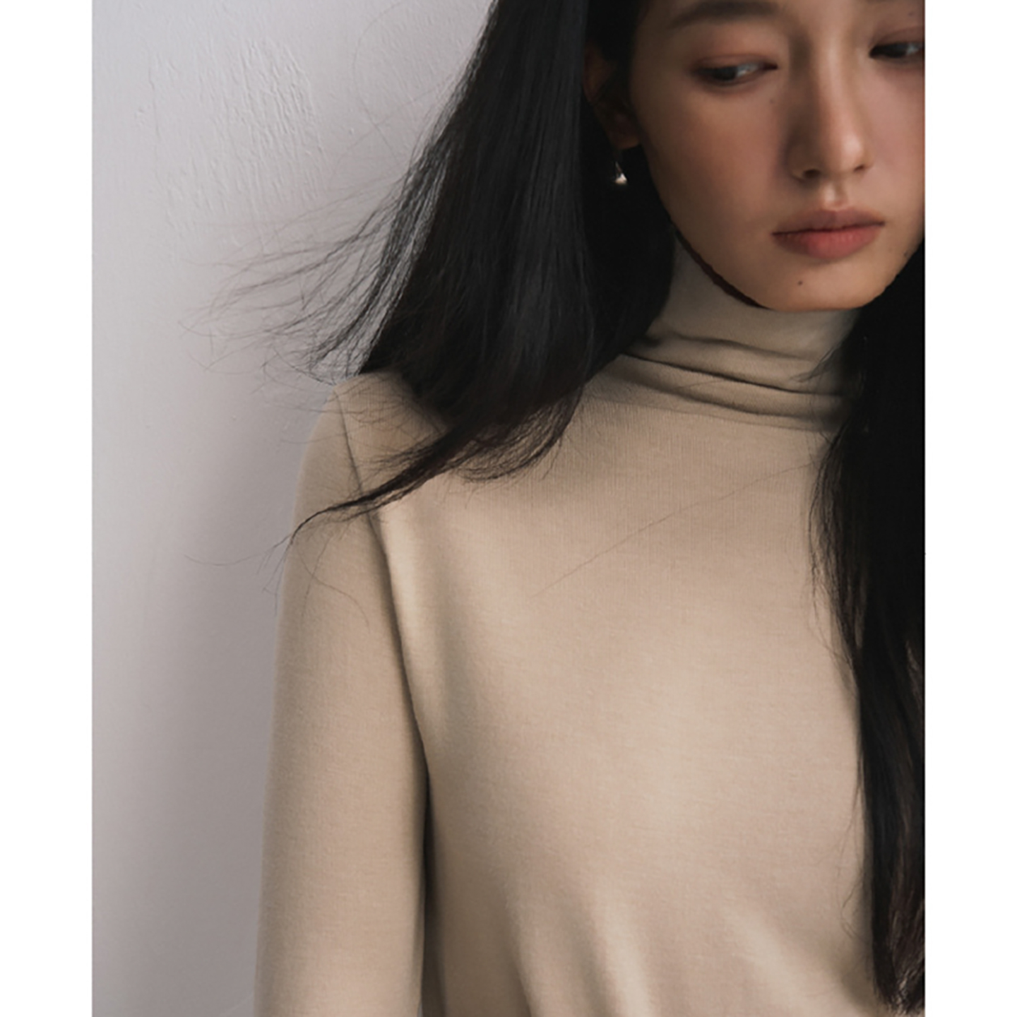 高领羊毛打底衫女士秋冬季中领